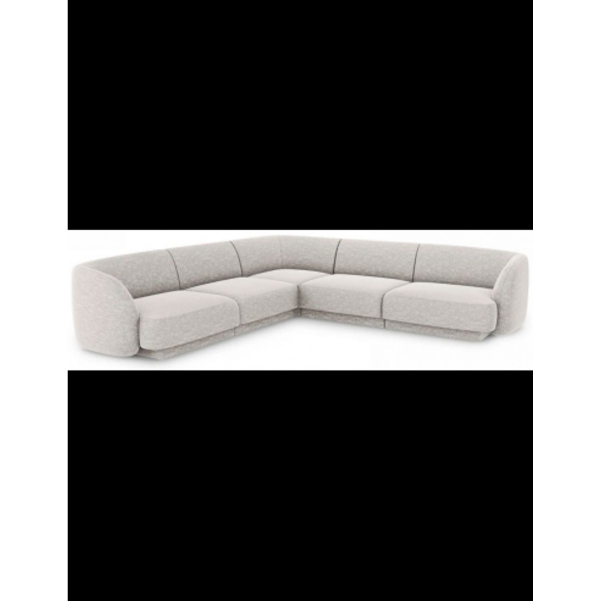 Miley hjørnesofa i chenille B252 x D252 cm - Lysegrå