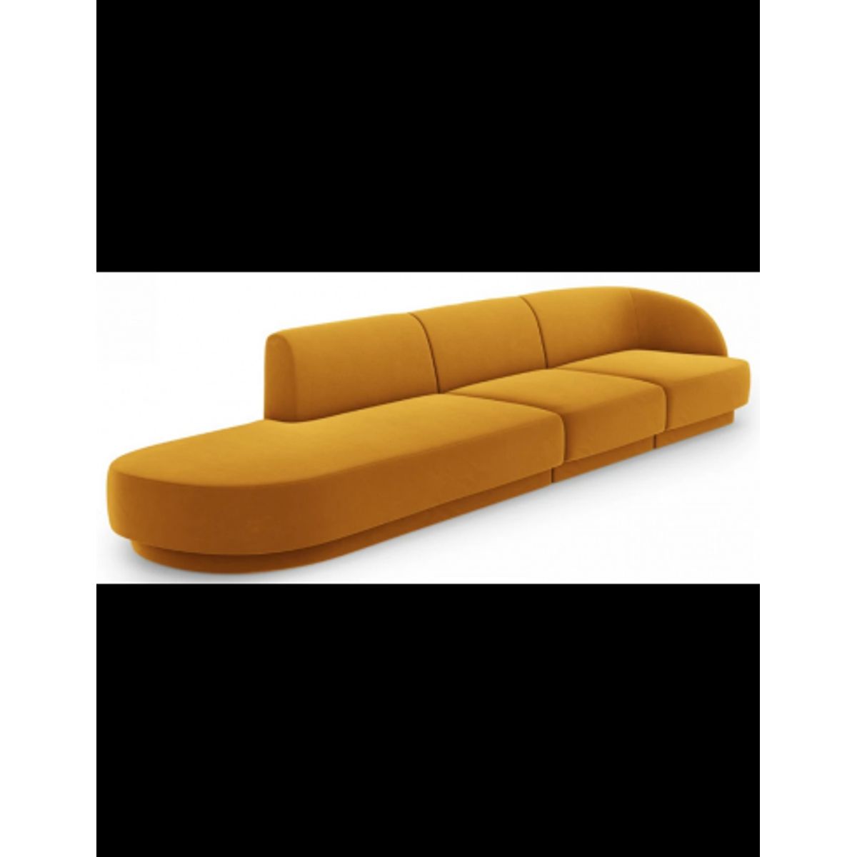 Miley venstrevendt chaiselong sofa i velour B302 x D85 cm - Gul