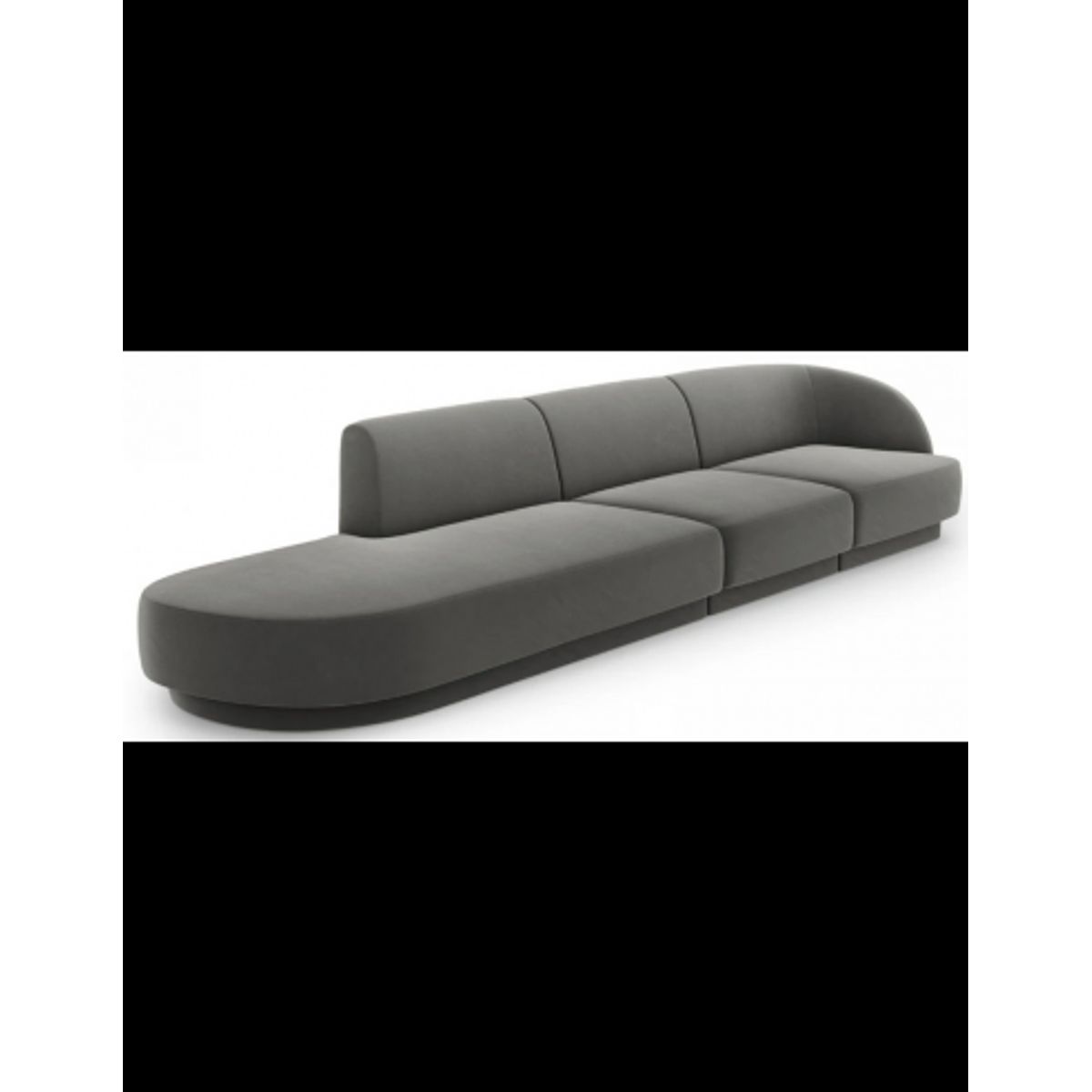 Miley venstrevendt chaiselong sofa i velour B302 x D85 cm - Lysegrå