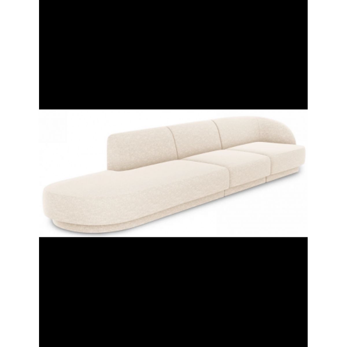 Miley venstrevendt chaiselong sofa i chenille B302 x D85 cm - Lys beige