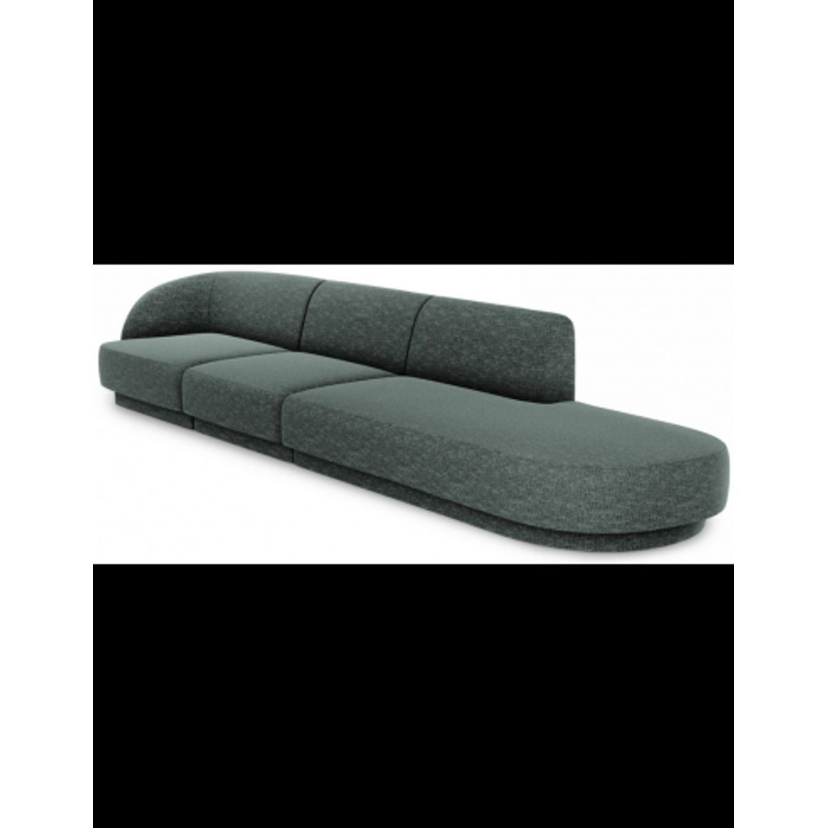 Miley højrevendt chaiselong sofa i chenille B302 x D85 cm - Petrolium