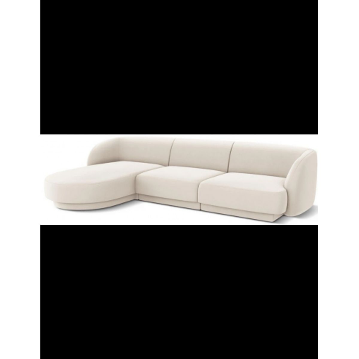 Miley venstrevendt chaiselong sofa i velour B259 x D155 cm - Lys beige