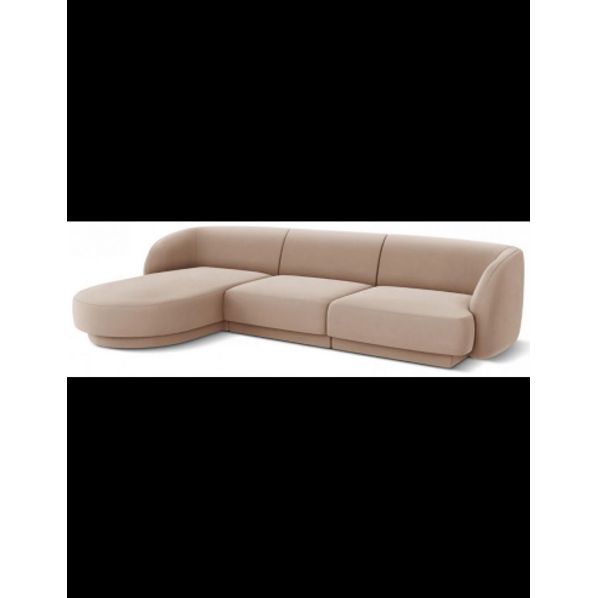 Miley venstrevendt chaiselong sofa i velour B259 x D155 cm - Cappucino