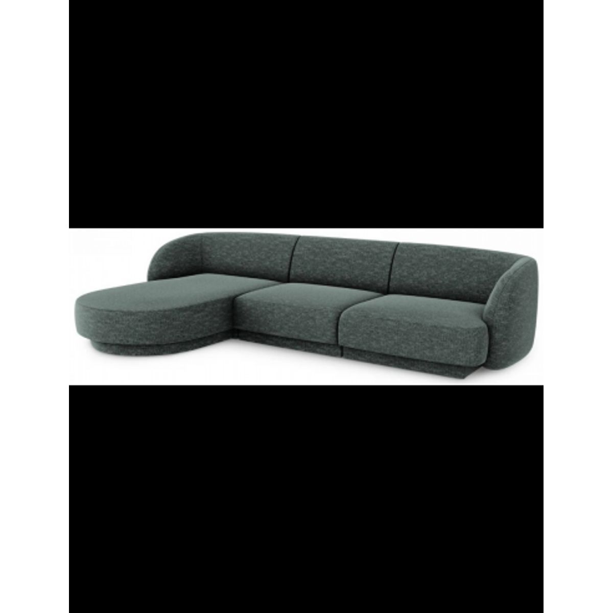 Miley venstrevendt chaiselong sofa i chenille B259 x D155 cm - Petrolium