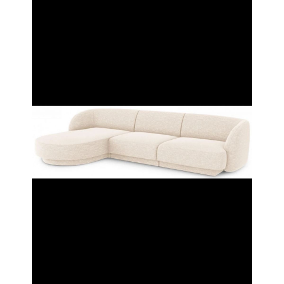 Miley venstrevendt chaiselong sofa i chenille B259 x D155 cm - Lys beige