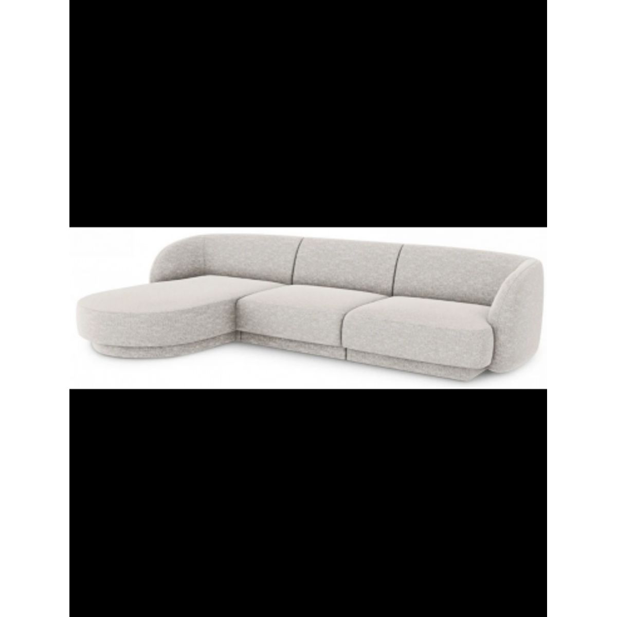 Miley venstrevendt chaiselong sofa i chenille B259 x D155 cm - Lysegrå