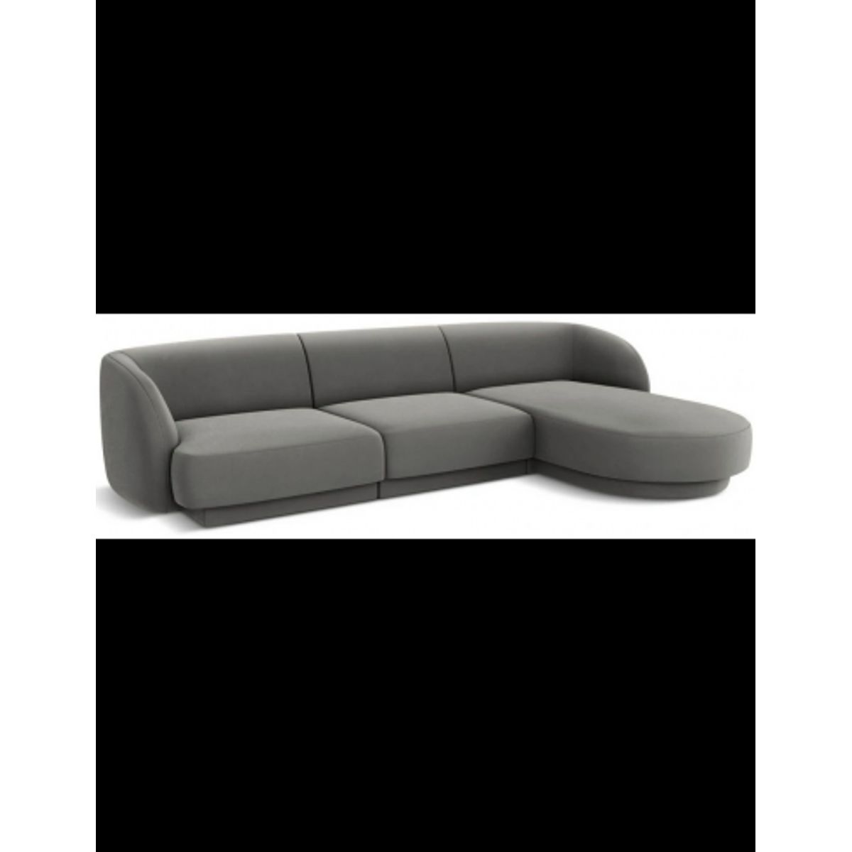 Miley højrevendt chaiselong sofa i velour B259 x D155 cm - Lysegrå