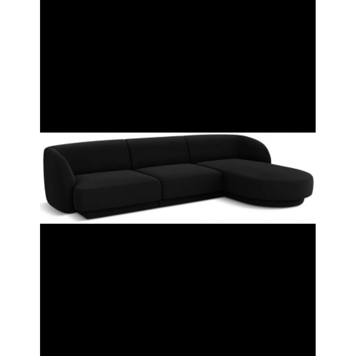 Miley højrevendt chaiselong sofa i velour B259 x D155 cm - Sort