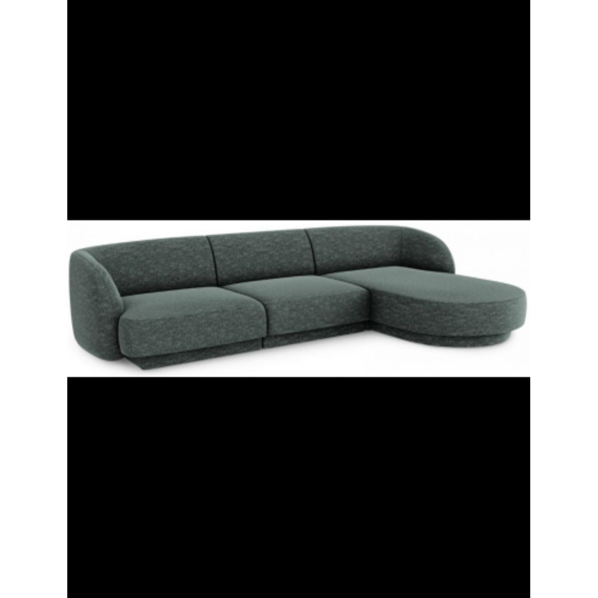 Miley højrevendt chaiselong sofa i chenille B259 x D155 cm - Petrolium