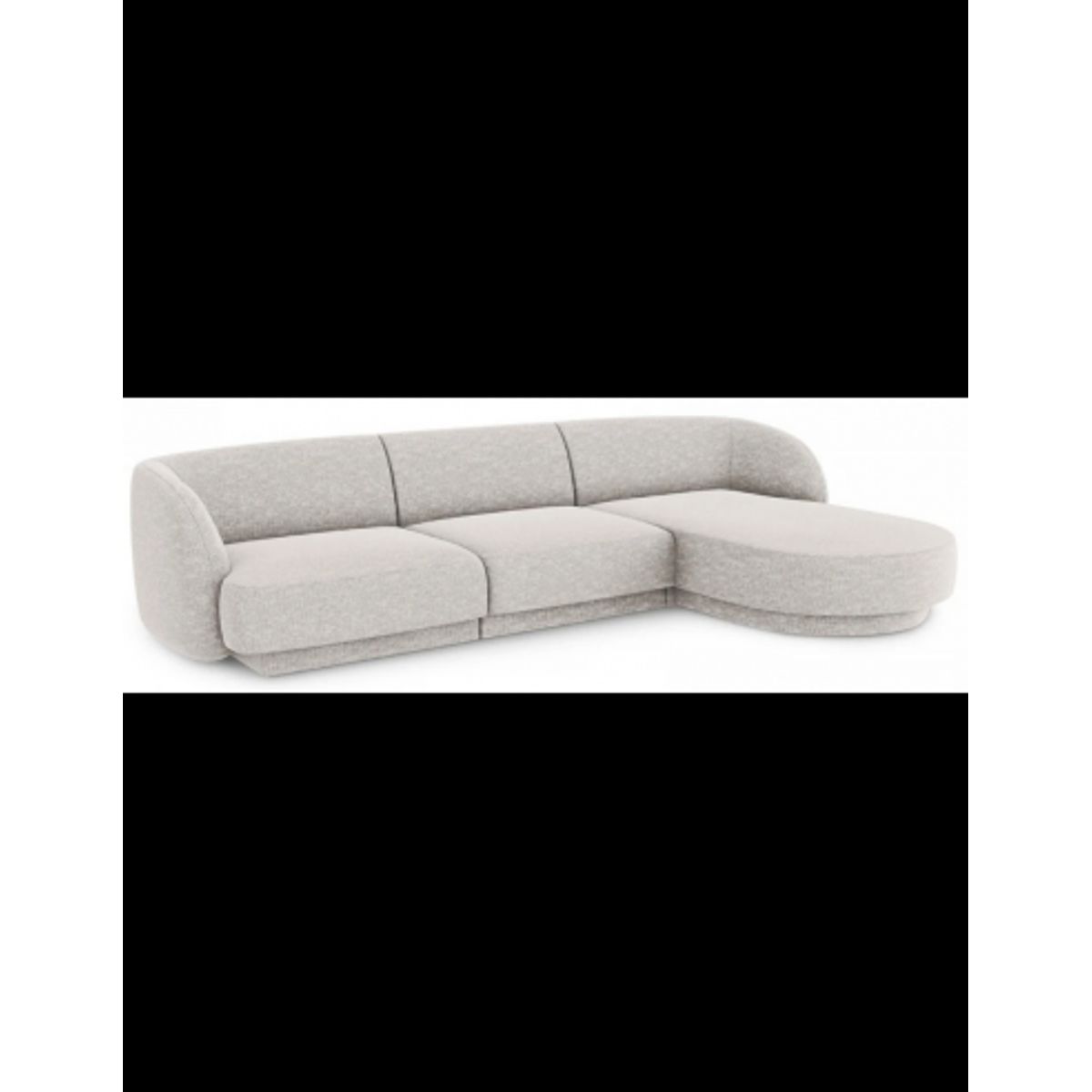 Miley højrevendt chaiselong sofa i chenille B259 x D155 cm - Lysegrå