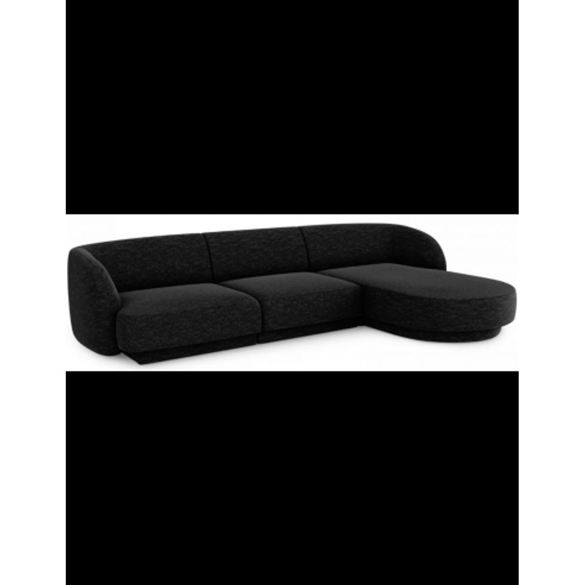 Miley højrevendt chaiselong sofa i chenille B259 x D155 cm - Sort