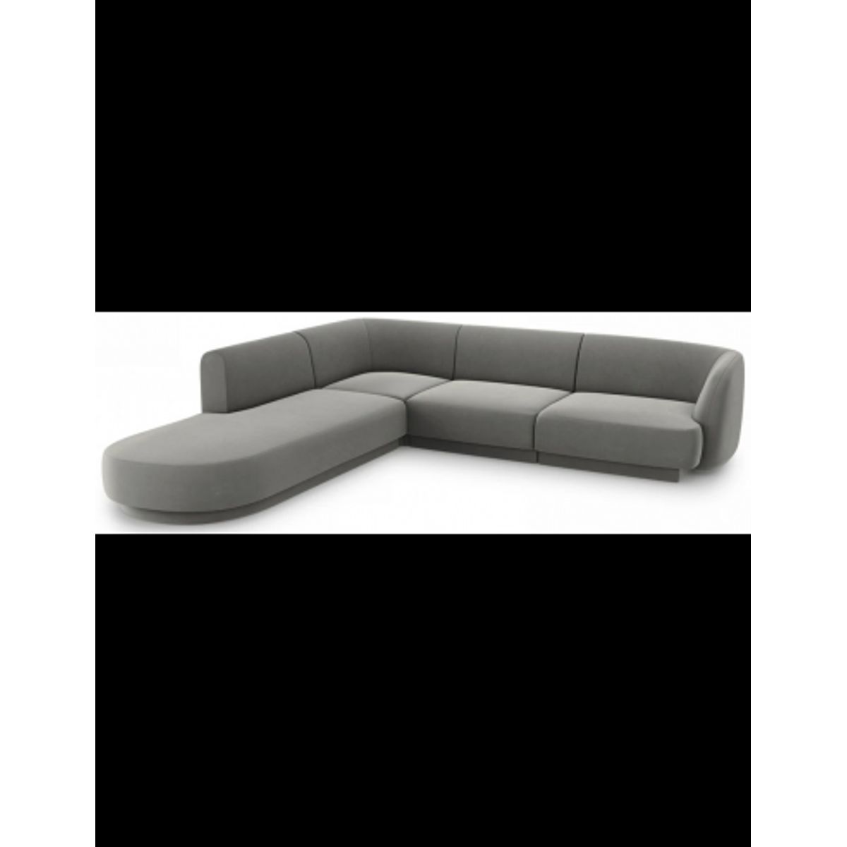 Miley venstrevendt chaiselong sofa i velour B252 x D220 cm - Lysegrå