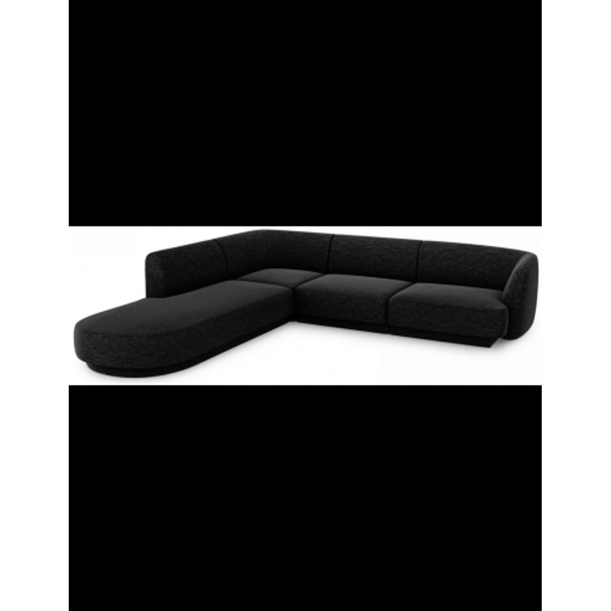 Miley venstrevendt chaiselong sofa i chenille B252 x D220 cm - Sort