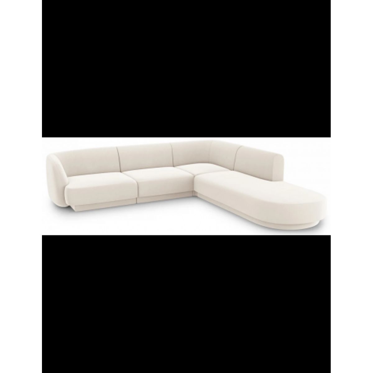 Miley højrevendt chaiselong sofa i velour B252 x D220 cm - Lys beige