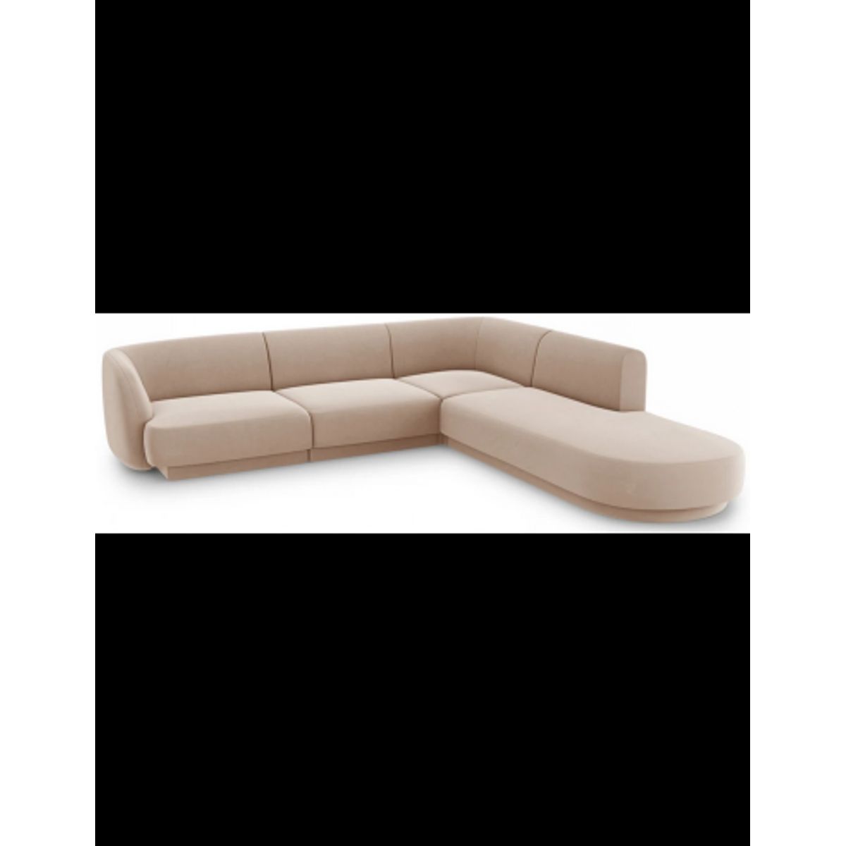 Miley højrevendt chaiselong sofa i velour B252 x D220 cm - Cappucino