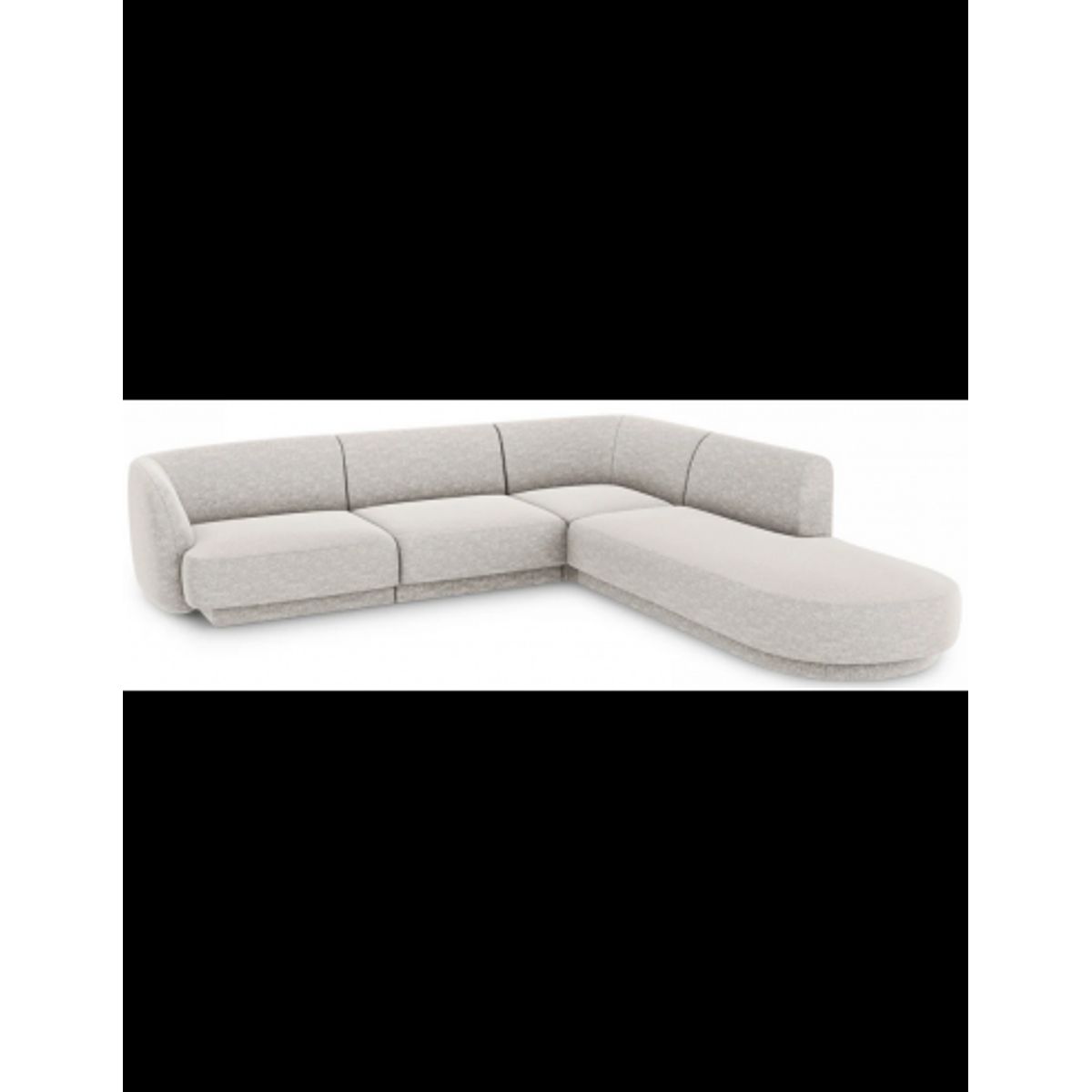 Miley højrevendt chaiselong sofa i chenille B252 x D220 cm - Lysegrå