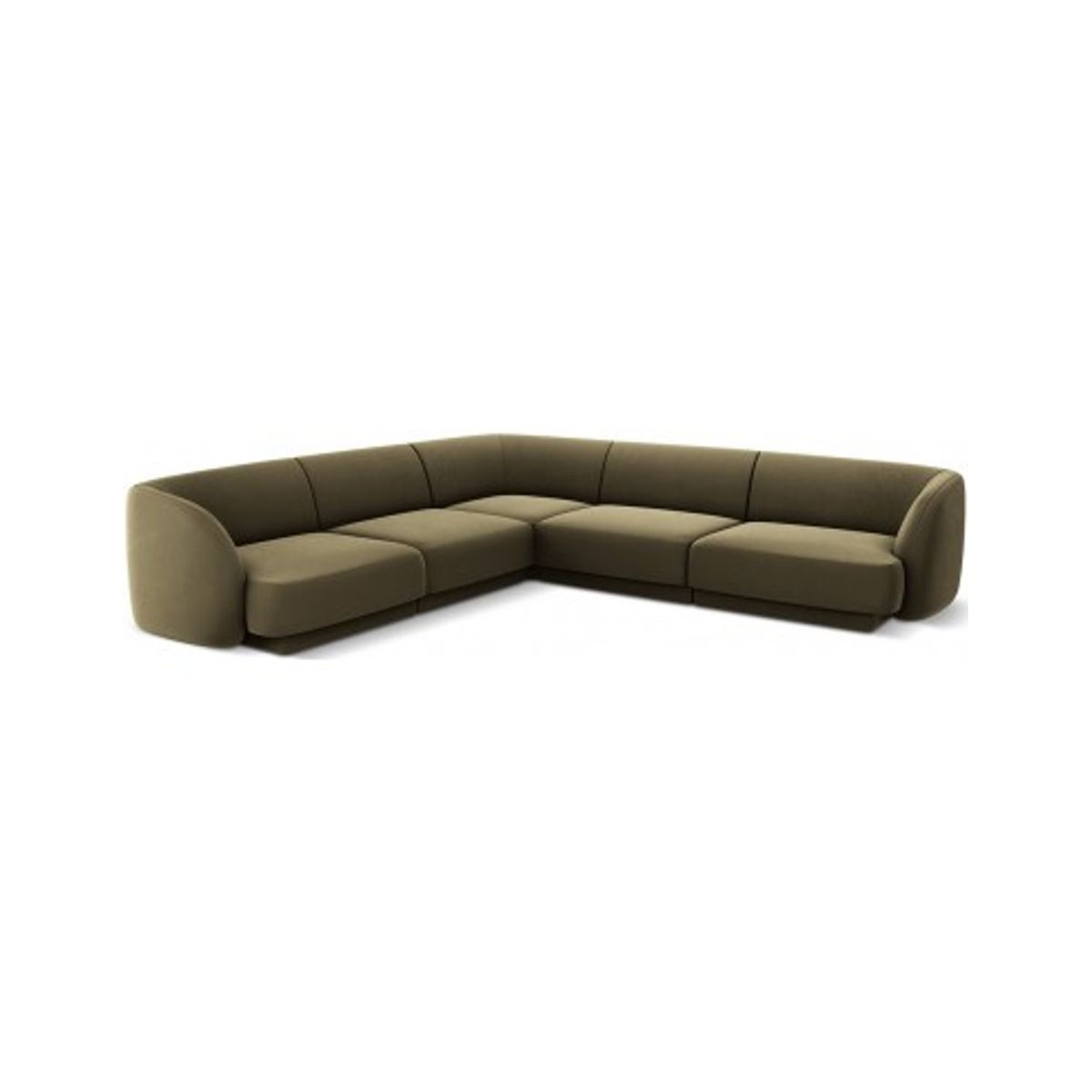 Miley hjørnesofa i velour B252 x D252 cm - Grøn