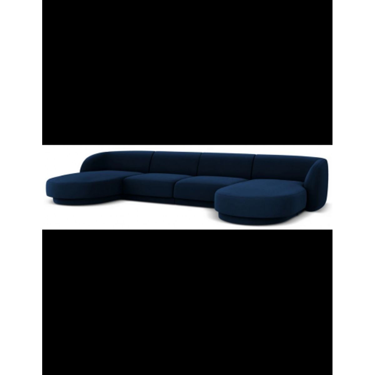 Miley U-sofa i velour B334 x D155 cm - Blå