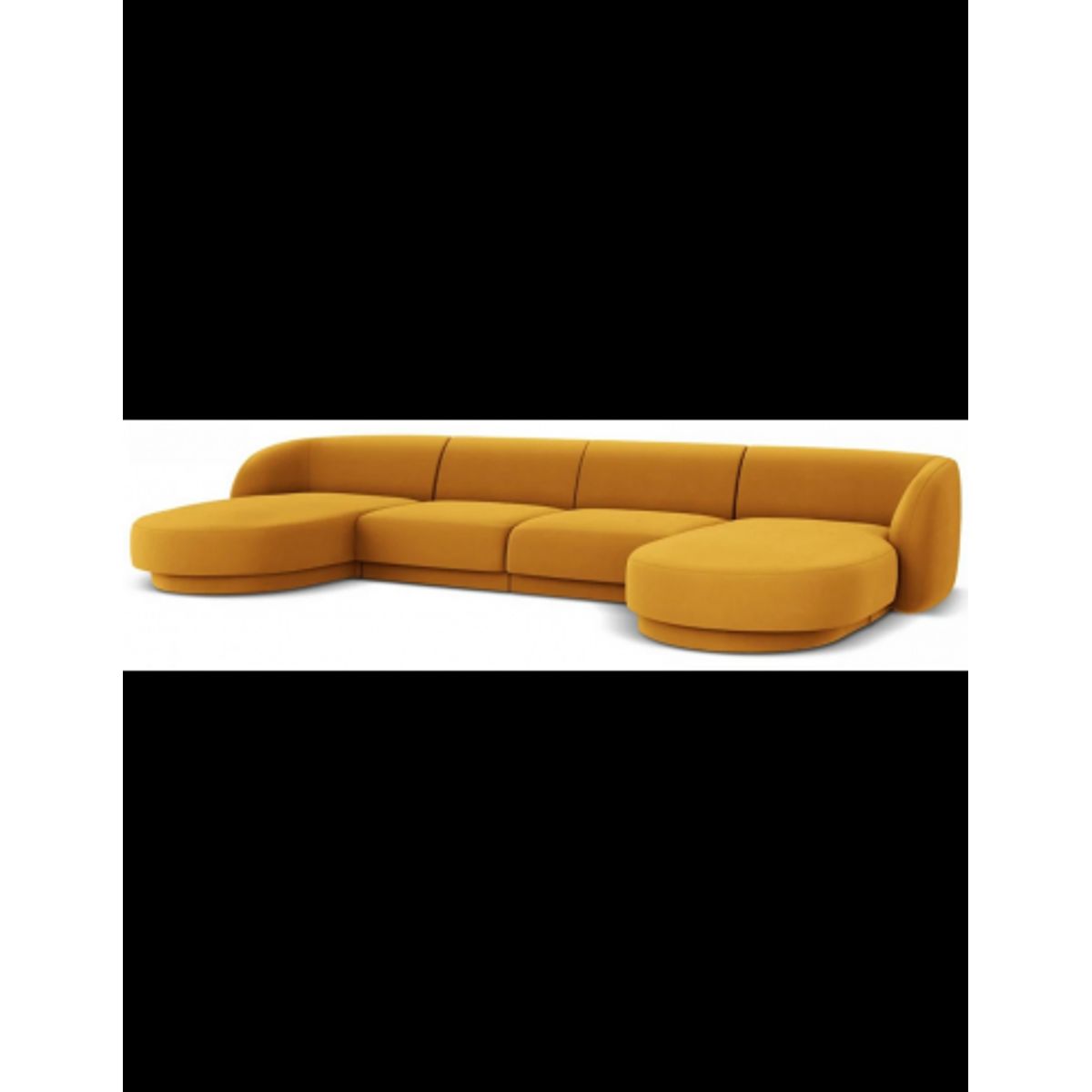 Miley U-sofa i velour B334 x D155 cm - Gul