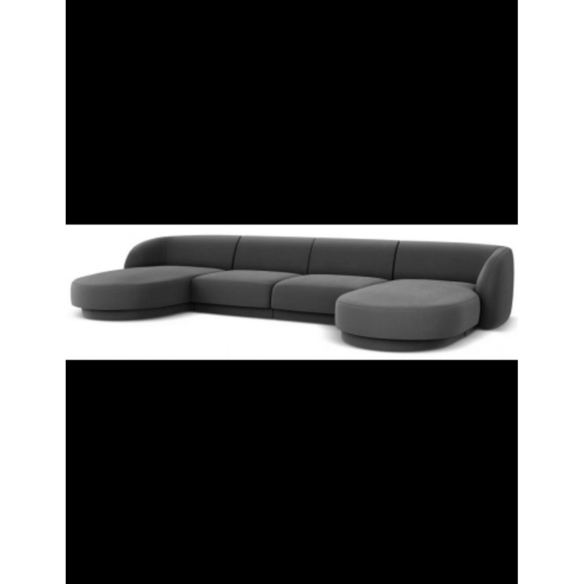 Miley U-sofa i velour B334 x D155 cm - Grå