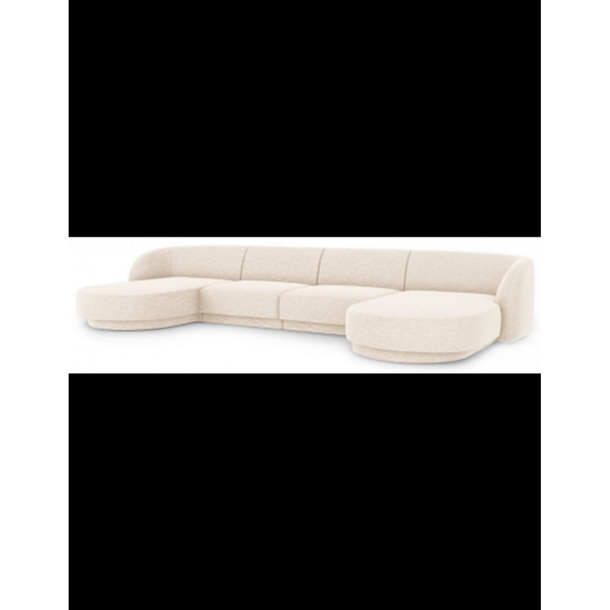 Miley U-sofa i chenille B334 x D155 cm - Lys beige