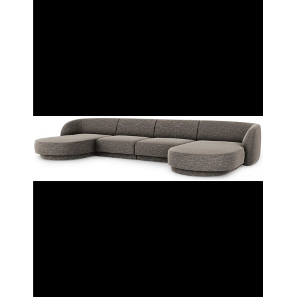 Miley U-sofa i chenille B334 x D155 cm - Grå