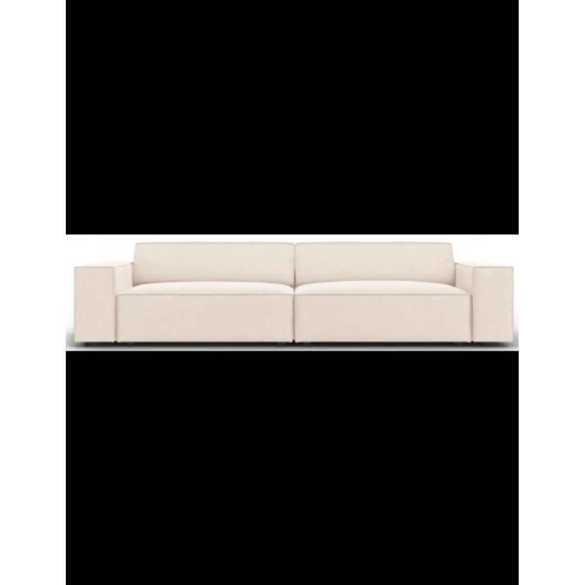 Jodie 3-personers sofa i velour B204 x D102 cm - Sort/Lys beige