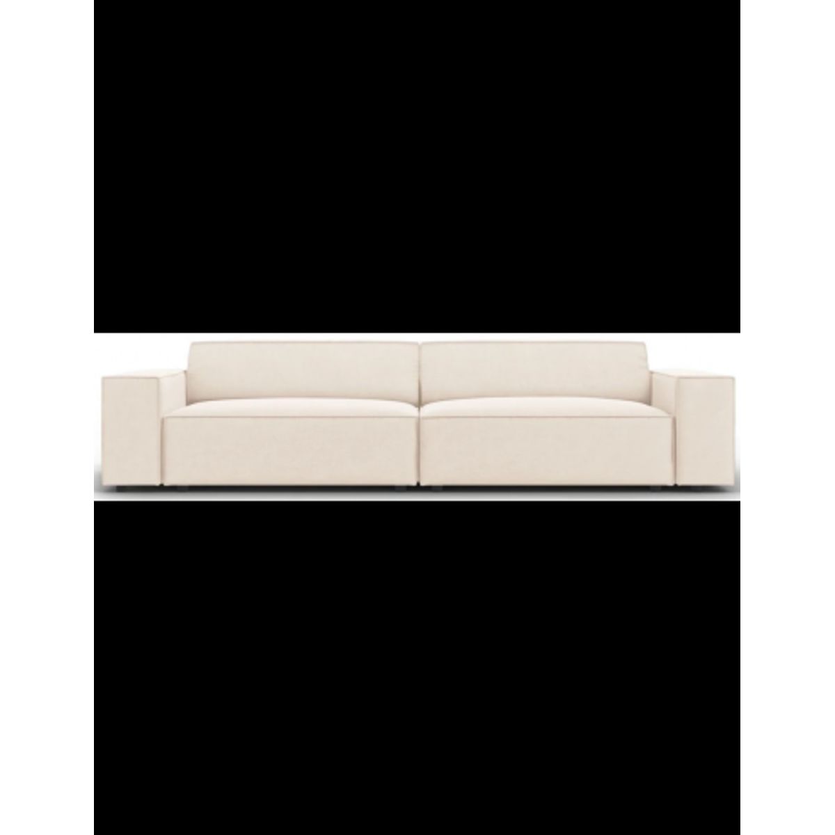 Jodie 4-personers sofa i velour B244 x D102 cm - Sort/Lys beige