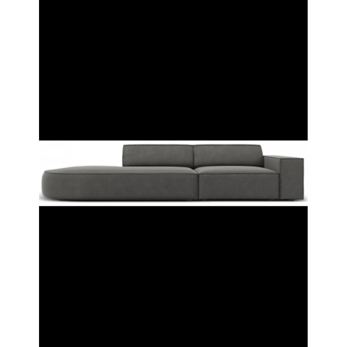 Jodie venstrevendt 3-personers sofa i velour B262 x D102 cm - Sort/Lysegrå