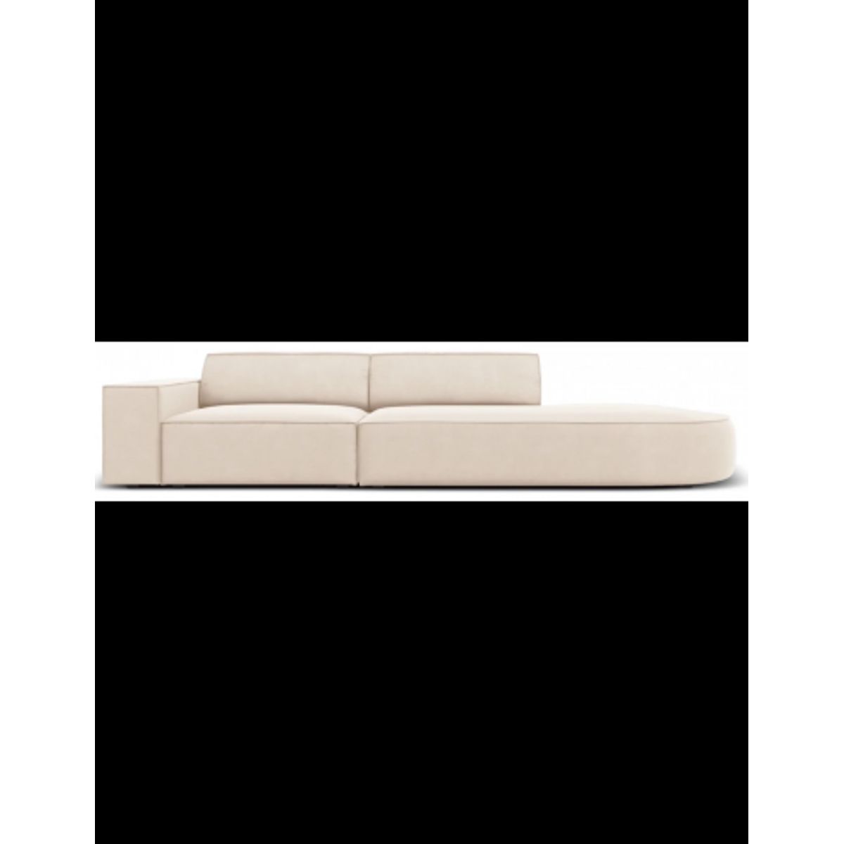 Jodie højrevendt 3-personers sofa i velour B262 x D102 cm - Sort/Lys beige