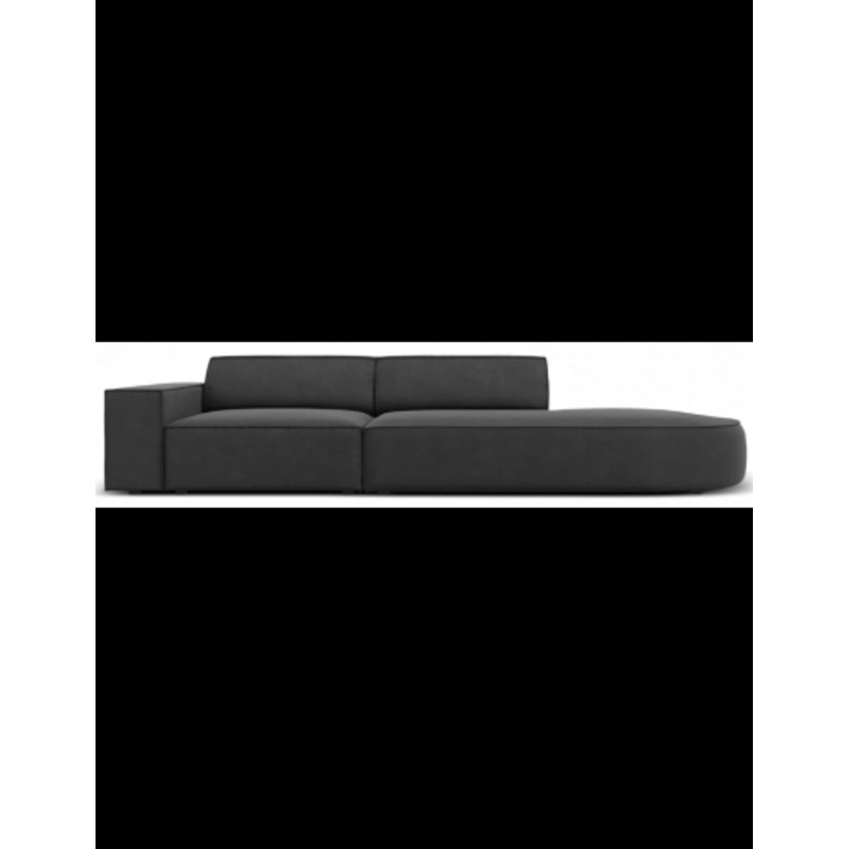 Jodie højrevendt 3-personers sofa i velour B262 x D102 cm - Sort/Grå