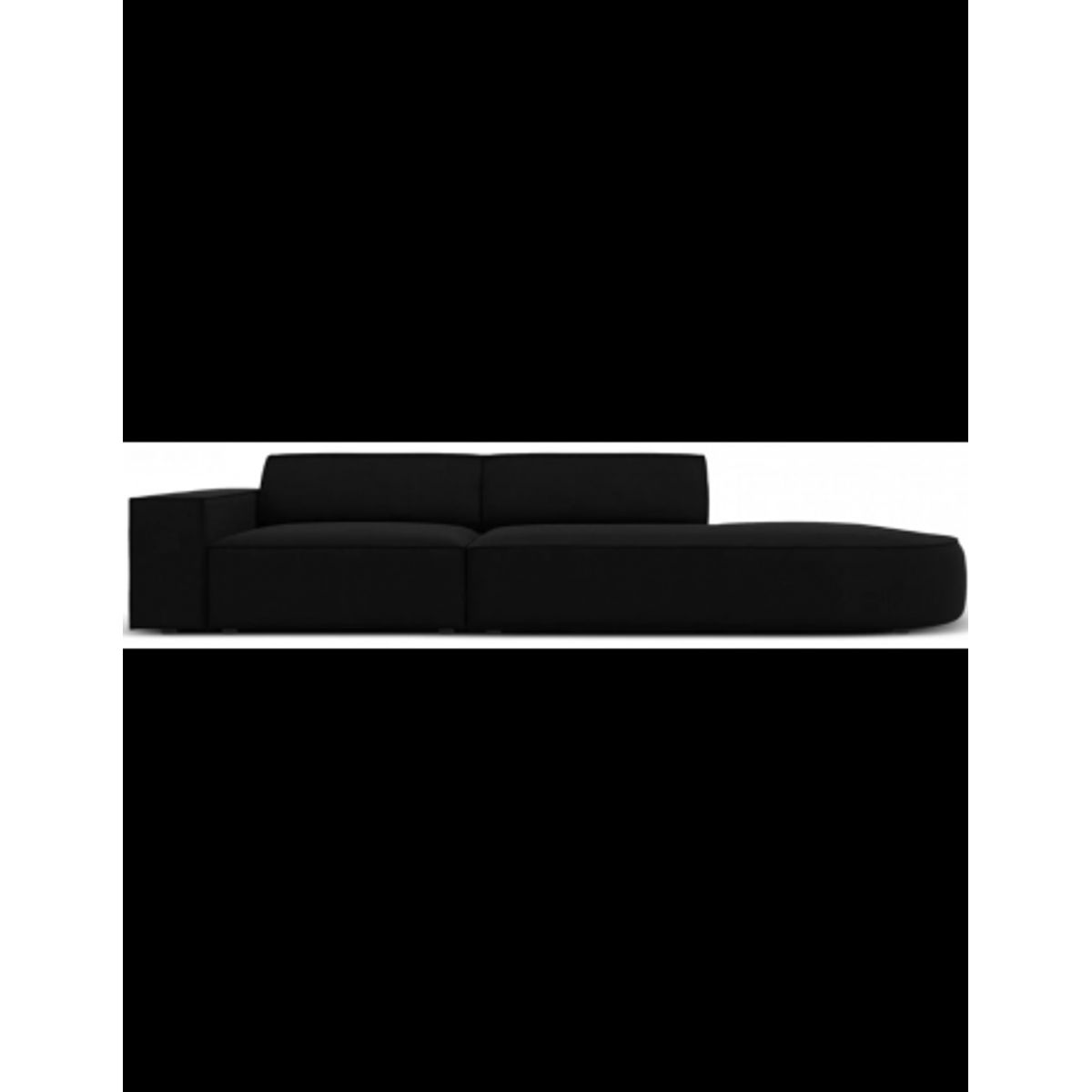 Jodie højrevendt 3-personers sofa i velour B262 x D102 cm - Sort/Sort