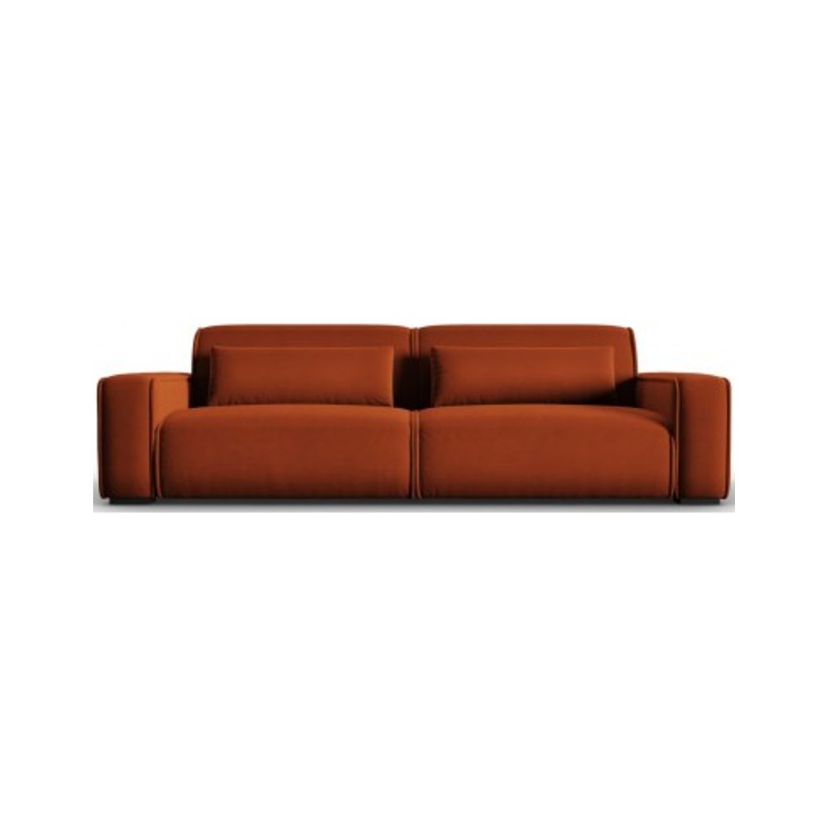 Lina 4-personers sofa i velour B248 cm - Murstensrød