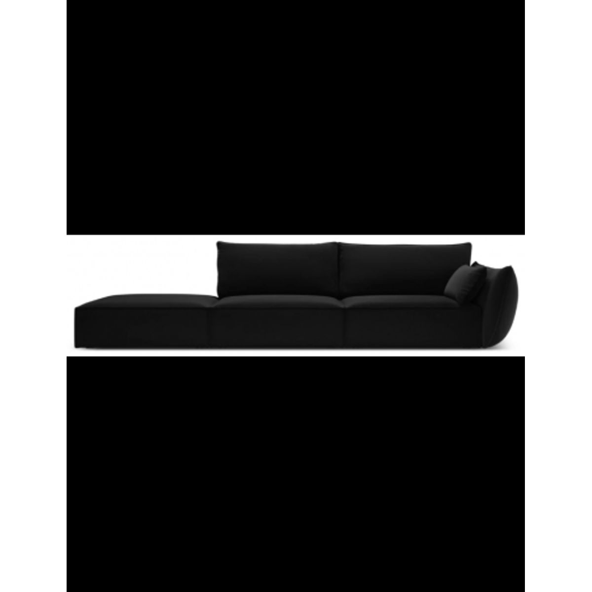 Kaelle venstrevendt 4-personers sofa i velour B286 cm - Sort