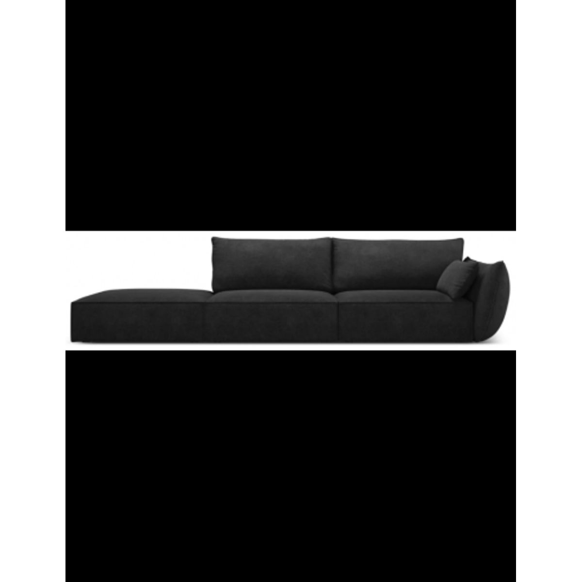 Kaelle venstrevendt 4-personers sofa i chenille B286 cm - Sort