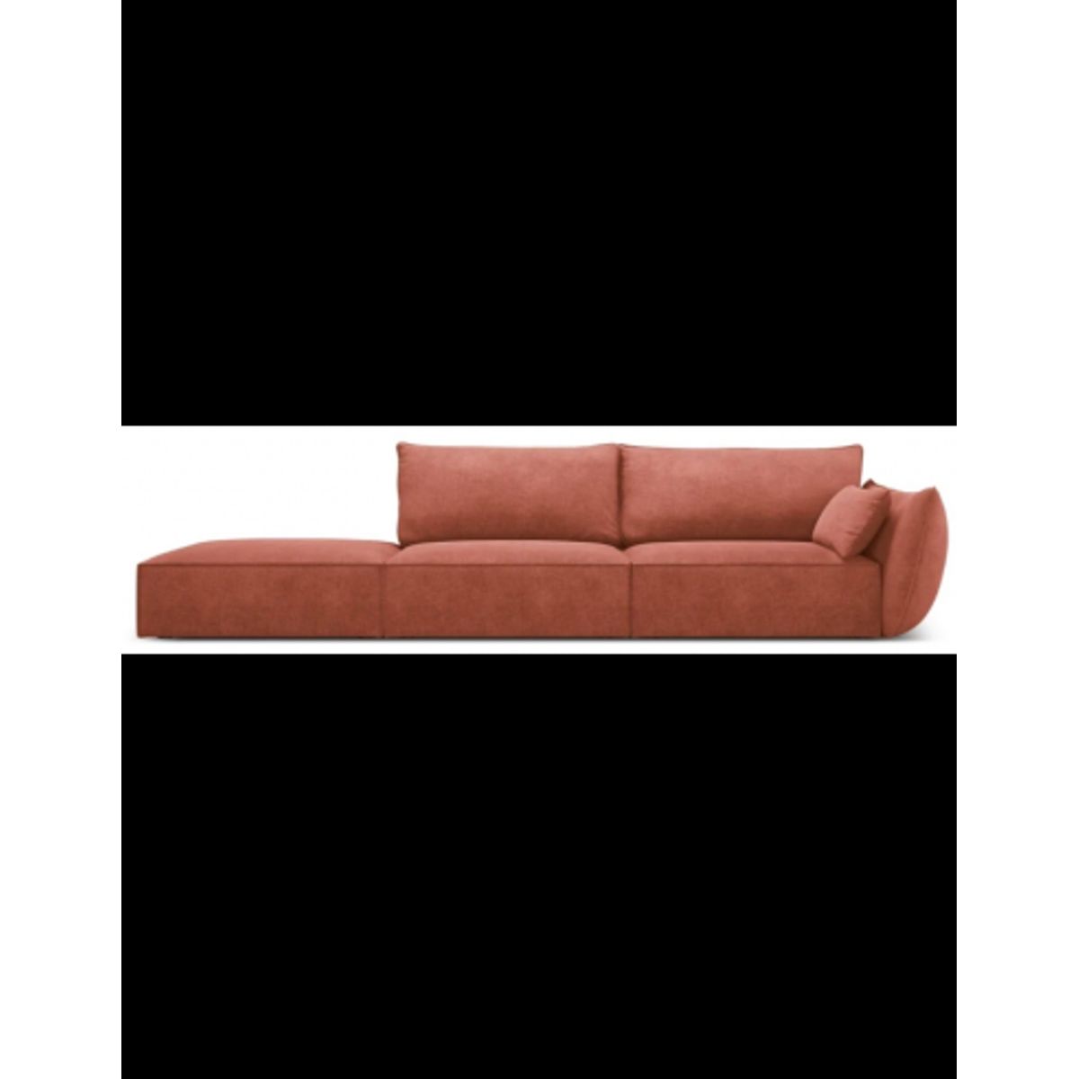 Kaelle venstrevendt 4-personers sofa i chenille B286 cm - Terracotta