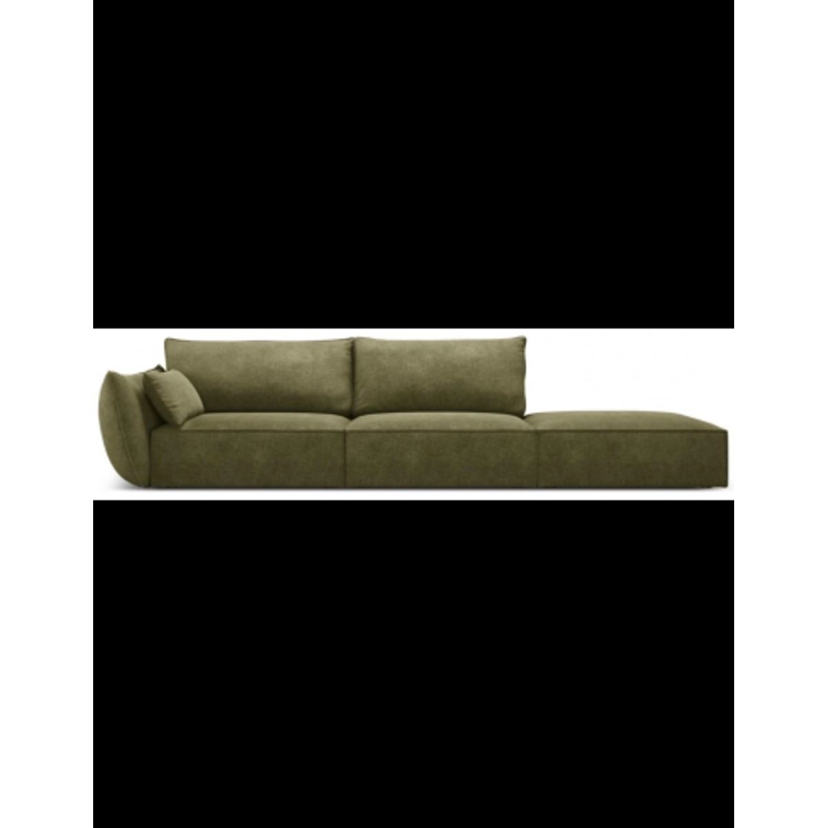 Kaelle højrevendt 4-personers sofa i chenille B286 cm - Grøn