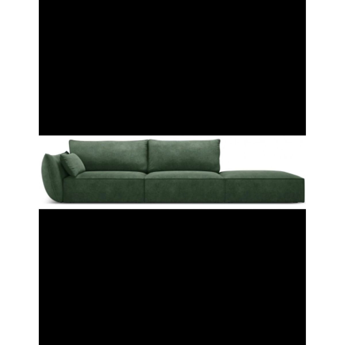 Kaelle højrevendt 4-personers sofa i chenille B286 cm - Flaskegrøn