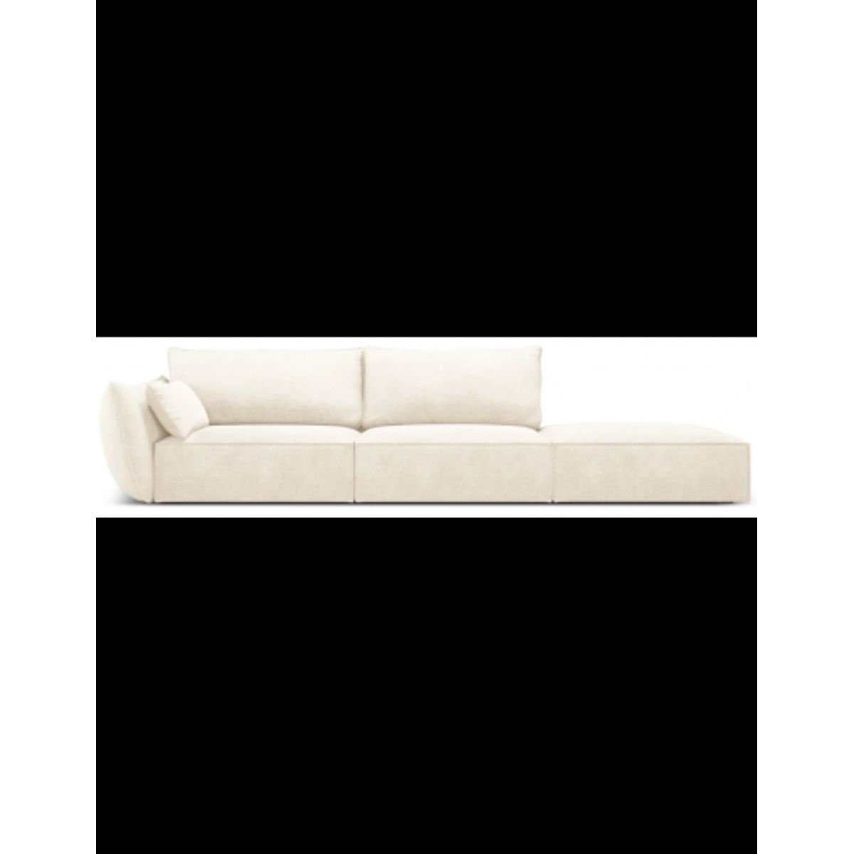 Kaelle højrevendt 4-personers sofa i chenille B286 cm - Lys beige