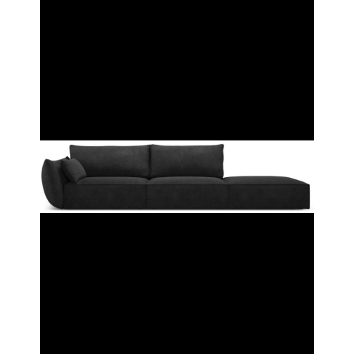 Kaelle højrevendt 4-personers sofa i chenille B286 cm - Sort