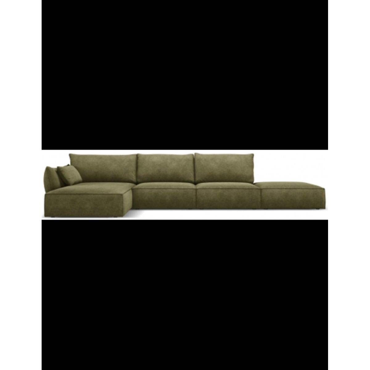 Kaelle venstrevendt chaiselongsofa i chenille B386 x D166 cm - Grøn