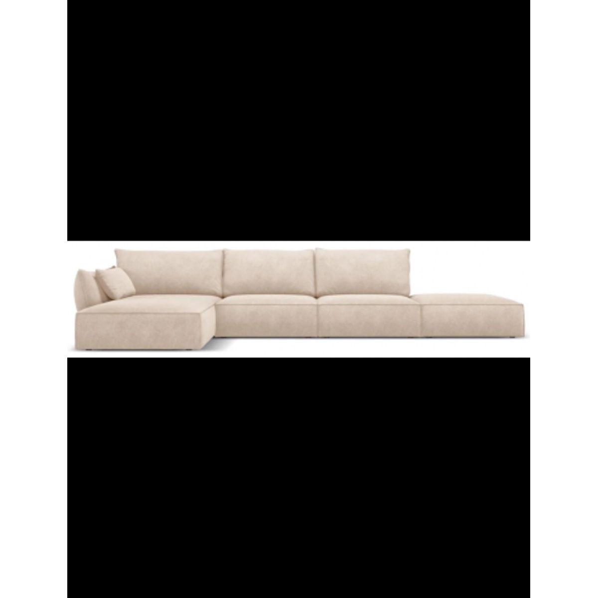 Kaelle venstrevendt chaiselongsofa i chenille B386 x D166 cm - Beige