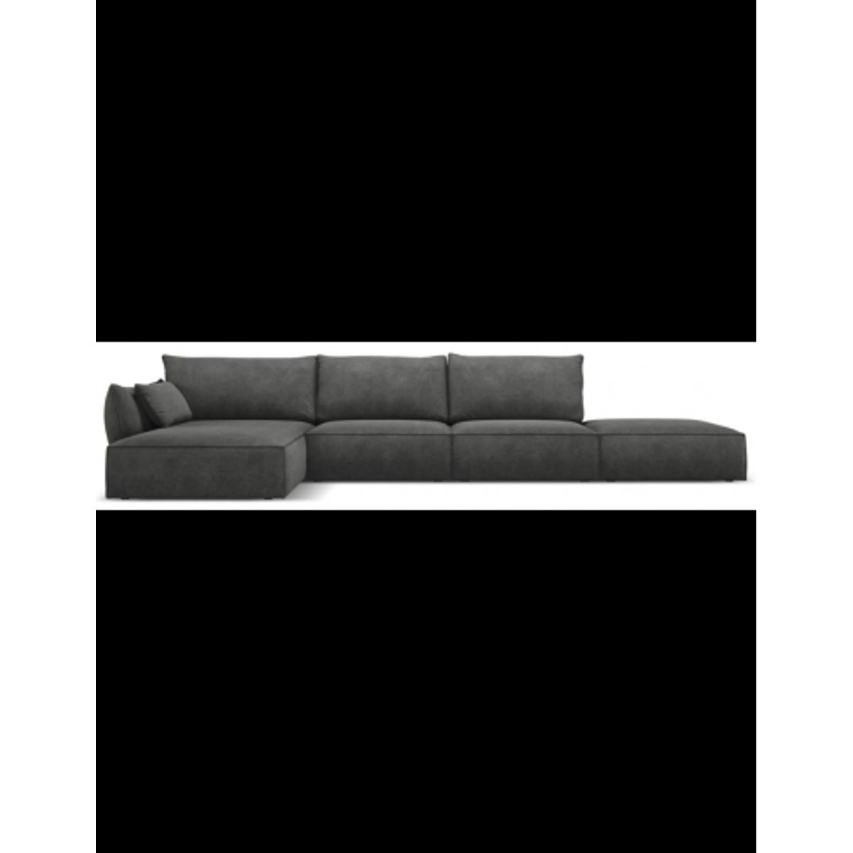 Kaelle venstrevendt chaiselongsofa i chenille B386 x D166 cm - Mørkegrå