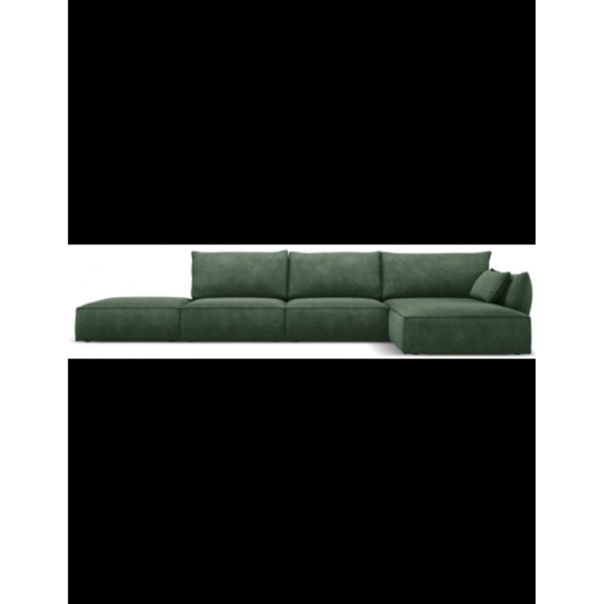 Kaelle højrevendt chaiselongsofa i chenille B386 x D166 cm - Flaskegrøn