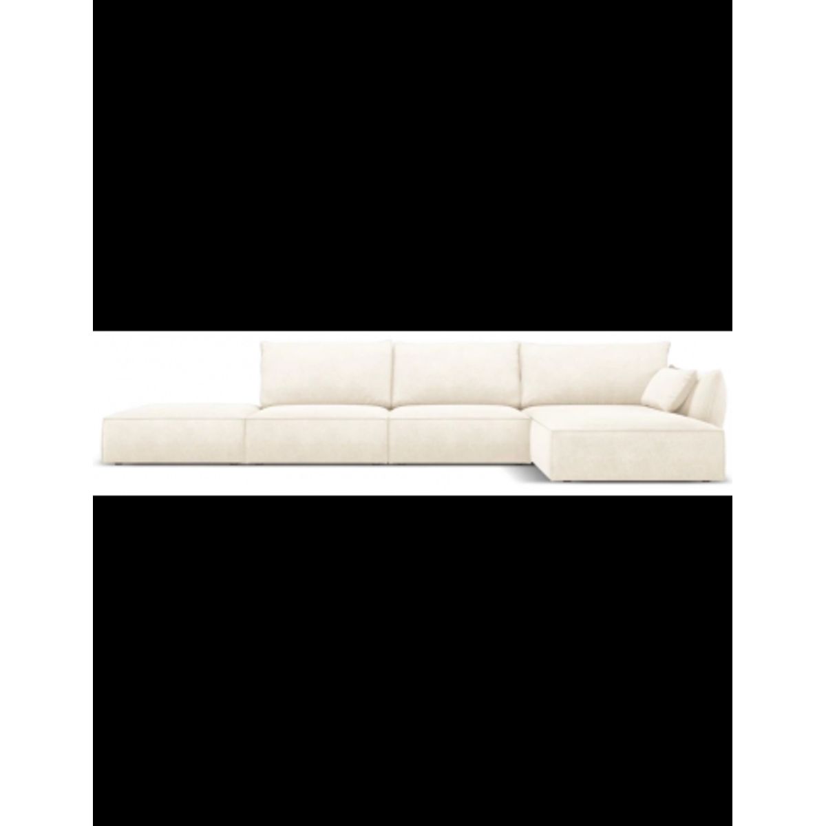 Kaelle højrevendt chaiselongsofa i chenille B386 x D166 cm - Lys beige