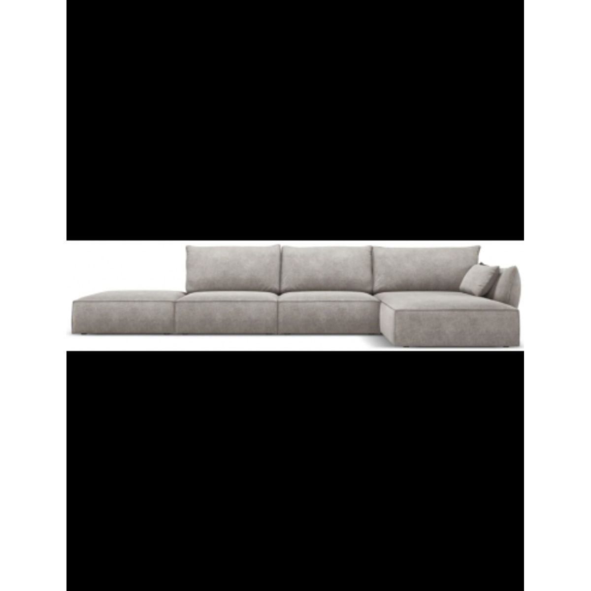 Kaelle højrevendt chaiselongsofa i chenille B386 x D166 cm - Lysegrå