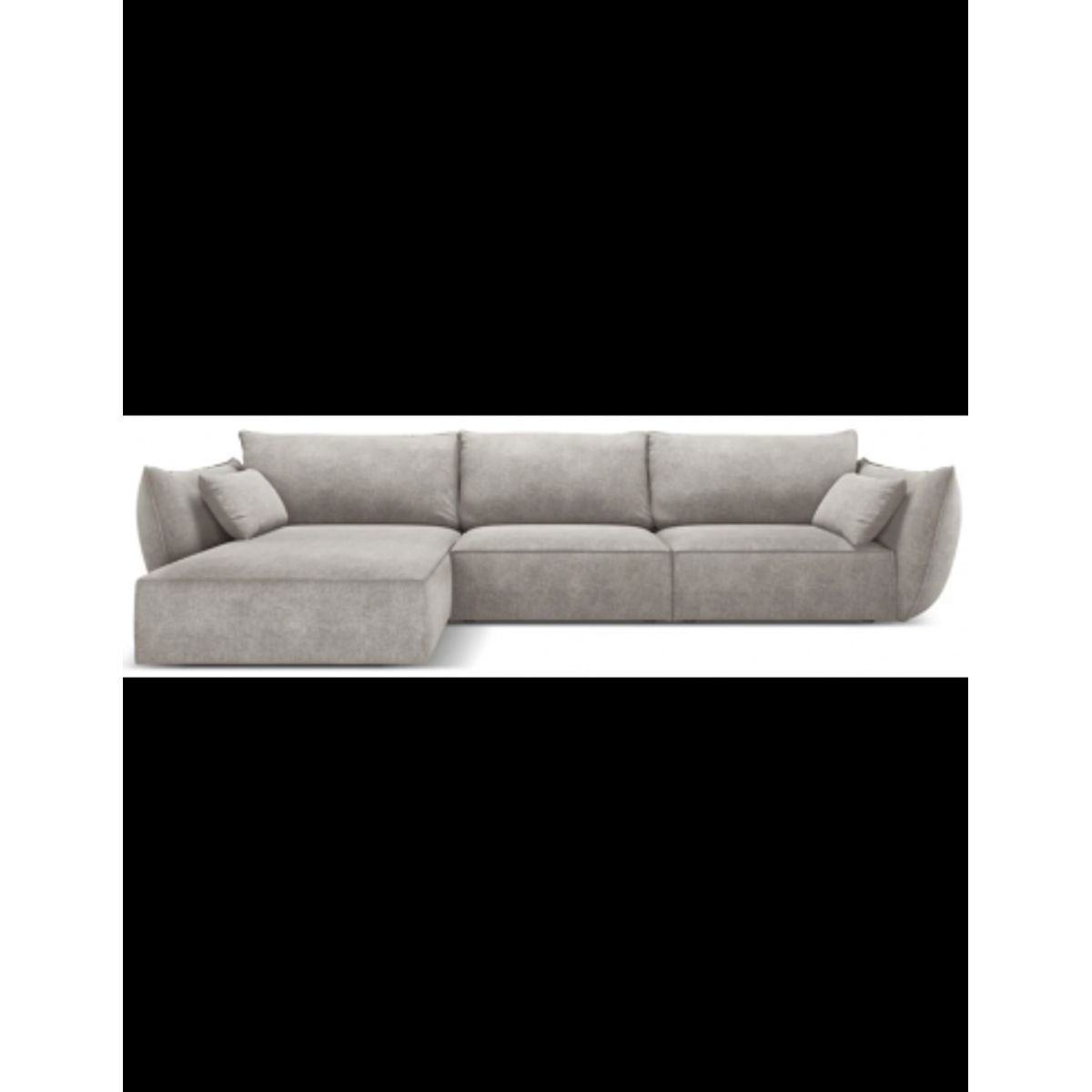 Kaelle venstrevendt chaiselongsofa i chenille B308 x D171 cm - Lysegrå