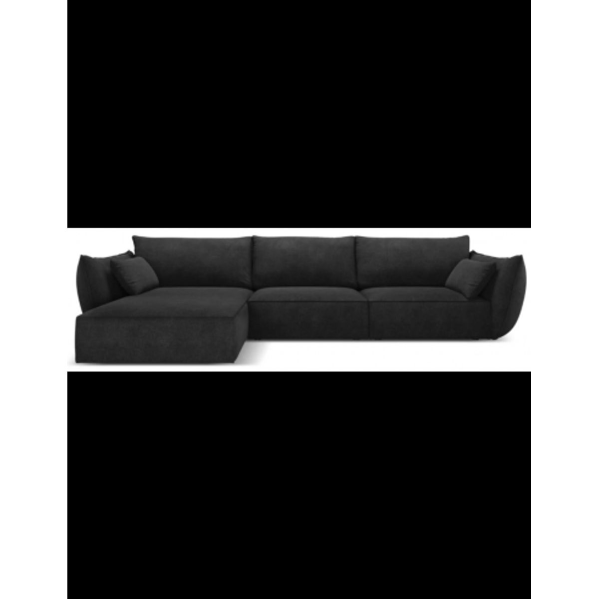 Kaelle venstrevendt chaiselongsofa i chenille B308 x D171 cm - Sort