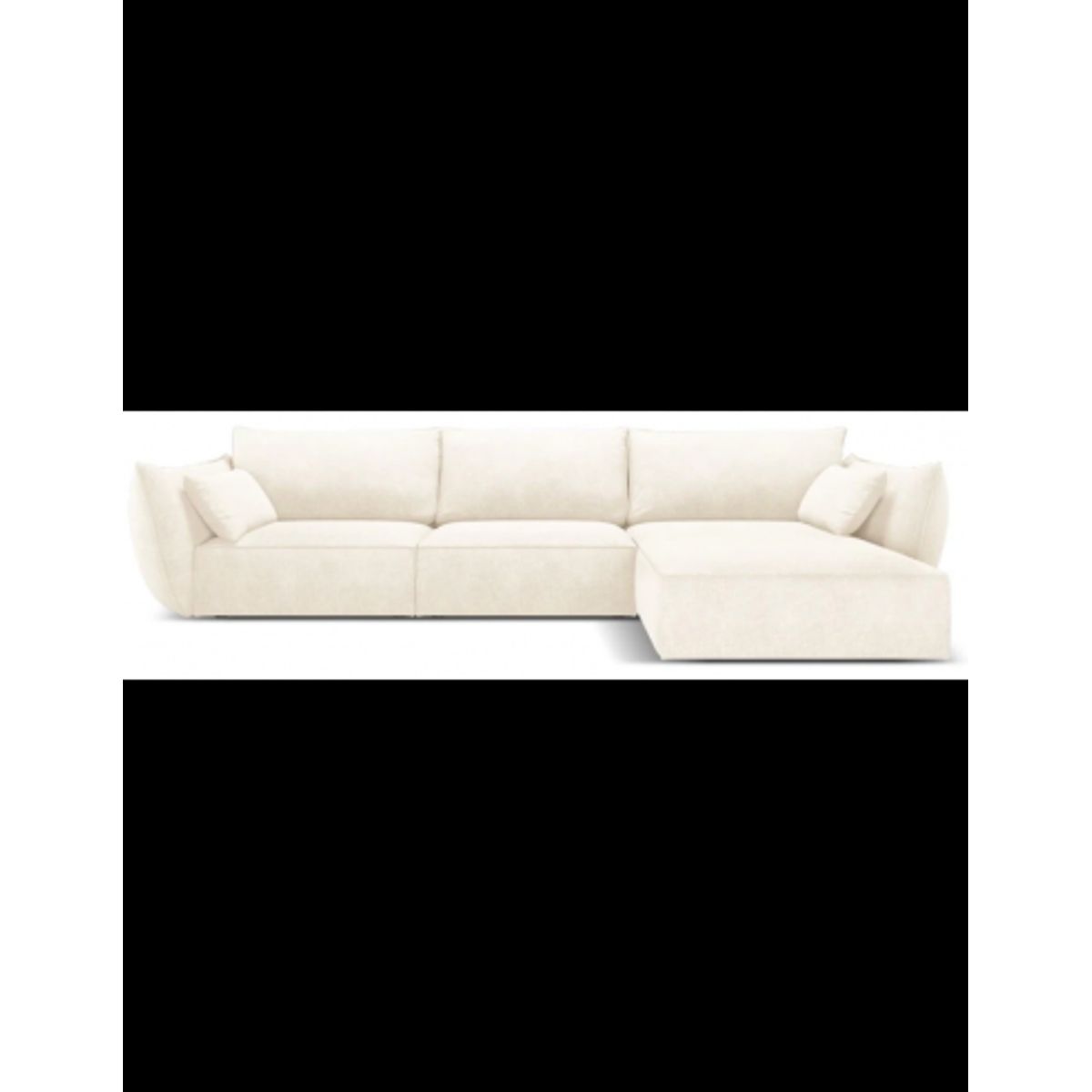 Kaelle højrevendt chaiselongsofa i chenille B308 x D171 cm - Lys beige