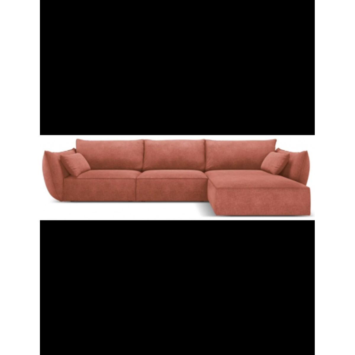 Kaelle højrevendt chaiselongsofa i chenille B308 x D171 cm - Terracotta